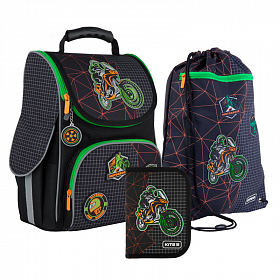 Шкільний ранець з пеналом та мішком Kite Education Motocross SET_K21-501S-2 Шкільний ранець з пеналом та мішком Kite Education Motocross SET_K21-501S-2