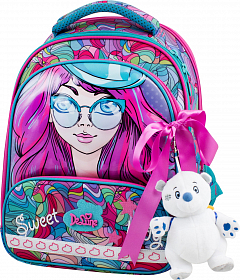 Ортопедичний шкільний рюкзак (ранець) з пеналом бузковий для дівчинки Delune для початкової школи 38х28х20 см (9-122) Ортопедичний шкільний рюкзак (ранець) з пеналом бузковий для дівчинки Delune для початкової школи 38х28х20 см (9-122)