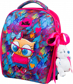 Ортопедичний шкільний рюкзак (ранець) з мішком і пеналом для дівчаток Delune з Совою для першого класу 35х27х16 см (7mini-015) Ортопедичний шкільний рюкзак (ранець) з мішком і пеналом для дівчаток Delune з Совою для першого класу 35х27х16 см (7mini-015)