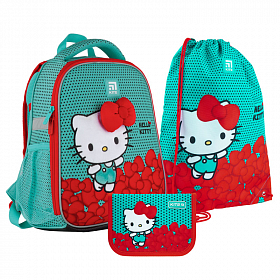 Шкільний ранець з пеналом та мішком Kite Education Hello Kitty SET_HK21-555S Шкільний ранець з пеналом та мішком Kite Education Hello Kitty SET_HK21-555S