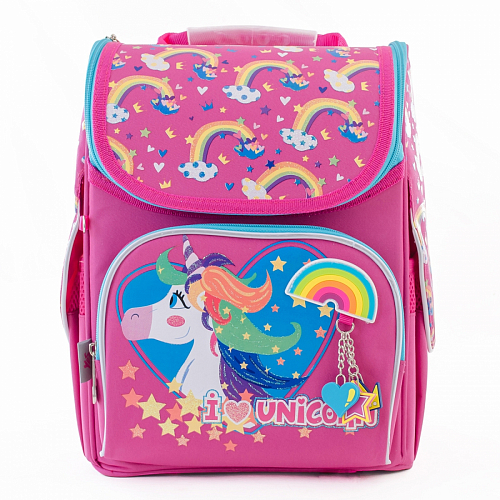 Рюкзак для школи каркасний YES H-11 Unicorn blue