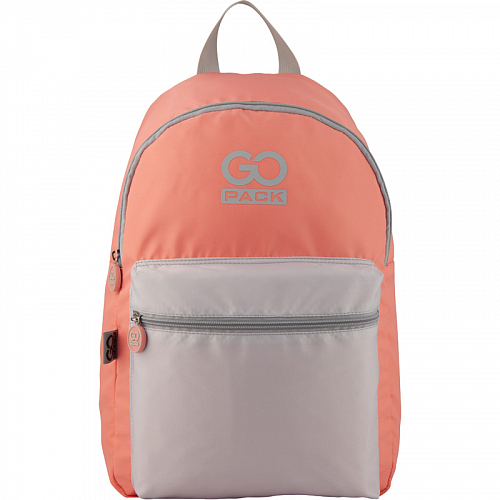 Молодіжний рюкзак GoPack City 159-2 персиковий, сірий