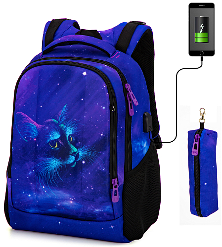 Шкільний рюкзак фіолетовий для дівчинки Winner  /SkyNamе 57-31 для старшокласників