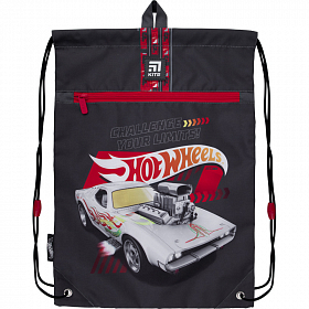 Мішок для змінного взуття для хлопчика з кишенею Hot Wheels чорний Kite Education Hot Wheels HW21-601M-2 Мішок для змінного взуття для хлопчика з кишенею Hot Wheels чорний Kite Education Hot Wheels HW21-601M-2