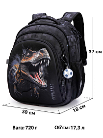 Ортопедичний рюкзак для хлопчика сірий з Динозавром Winner /SkyName 37х30х18 см для 1 класу (R2-219) Ортопедичний рюкзак для хлопчика сірий з Динозавром Winner /SkyName 37х30х18 см для 1 класу (R2-219)