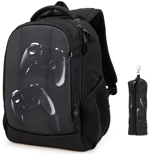 Шкільний рюкзак підлітковий чорний для хлопчика Winner / SkyName 57-63 для старшокласників