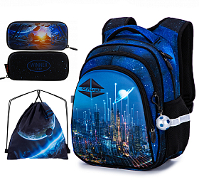 Шкільний рюкзак з пеналом та мішком Winner / SkyName Full R2-190-5 Шкільний рюкзак з пеналом та мішком Winner / SkyName Full R2-190-5