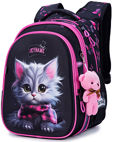 Ортопедичний шкільний рюкзак Winner / SkyName для дівчинки Кіт 37х30х16 см  для 1 класу (R1-050) Ортопедичний шкільний рюкзак Winner / SkyName для дівчинки Кіт 37х30х16 см  для 1 класу (R1-050)