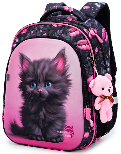 Ортопедичний рюкзак до школи School Standard для дівчинки з Котиком 38х30х18 см для 1-4 класу (150-3)